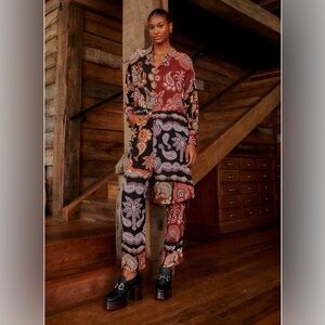 Farm Rio Black Sweet Mermaids Pants